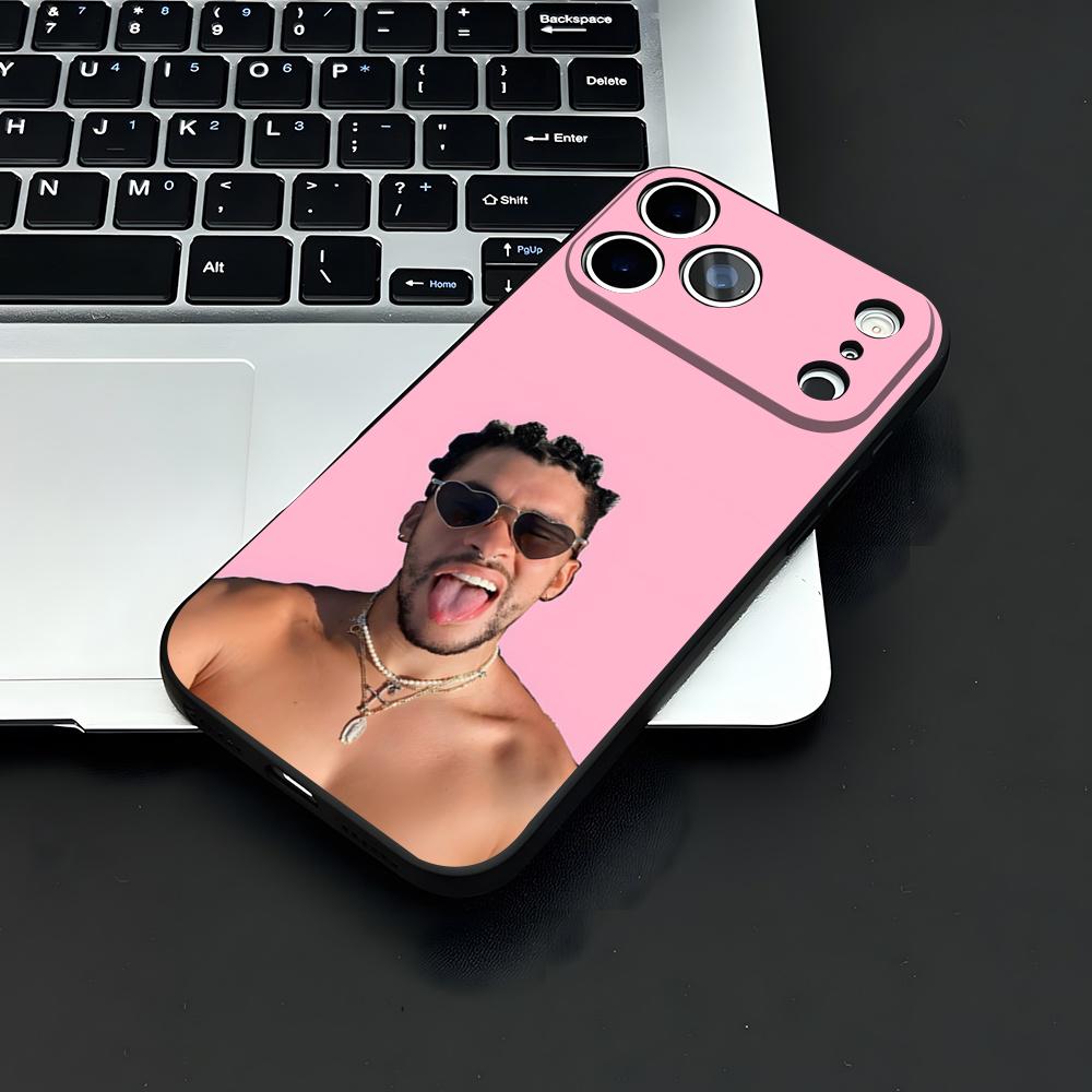 Coque de téléphone Singer B-Bad Bunny Pour IPhone 17 Air 16 E Pro Max 15 14 13 Mini 12 Pro 11 Max Plus Coque Souple Noire