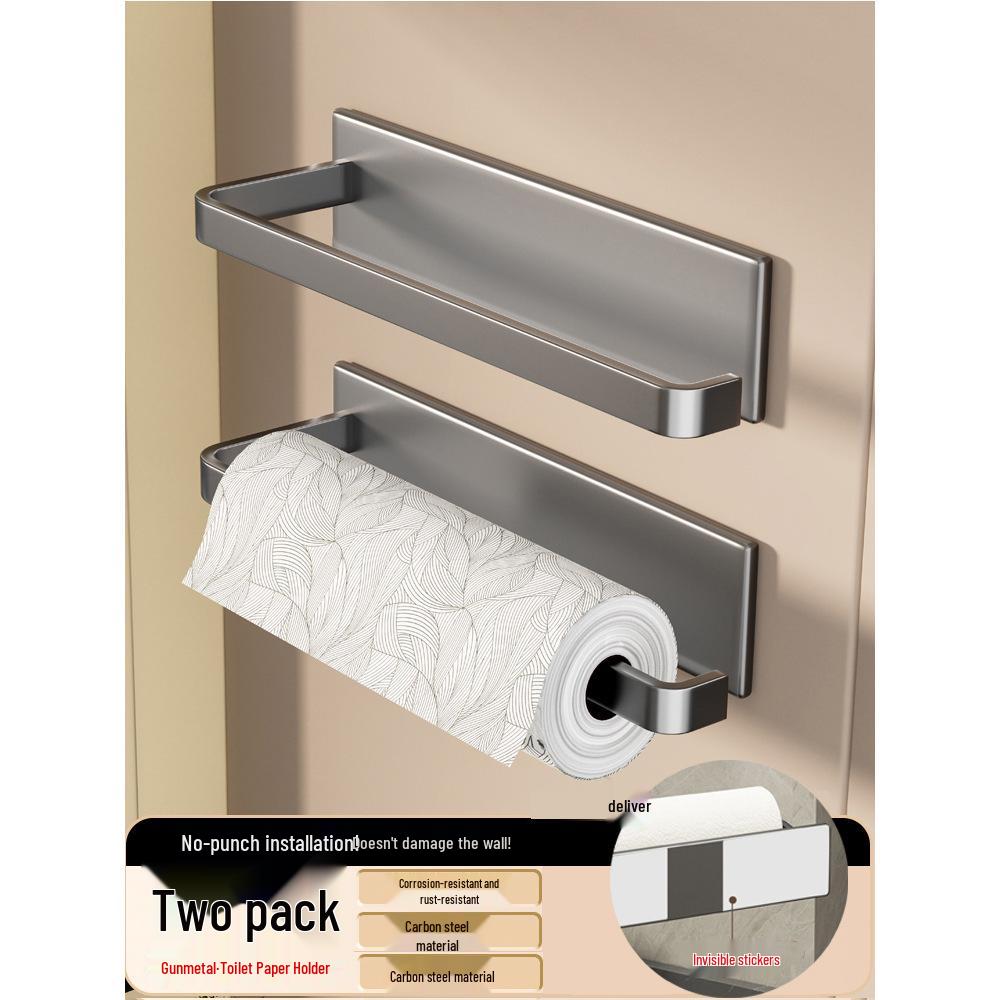 Magnetic Wall-Mounted Kitchen Organizer: Holds Paper Towels, Wraps, and Trash Bags.