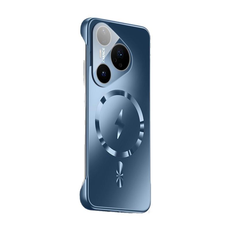 The Dazzling Gold Frameless Magnetic Phone Case Is Compatible with the Huawei P80PRO Full-coverage Lens Film NOVA14 Ultra-thin Matte