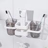 Dustproof Upside-down Design Stable Punch-free Wall-mounted Suction-up Toothpaste Toothbrush Holder Toothbrush Organizer