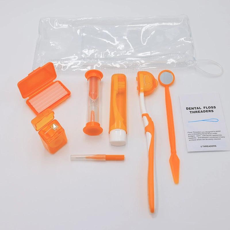 Oral Care Kit Dental Brace Cleaning Kit Protable Travel Patient Ortho Toothbrush Wax Floss Interdental Brush Teeth Straighten