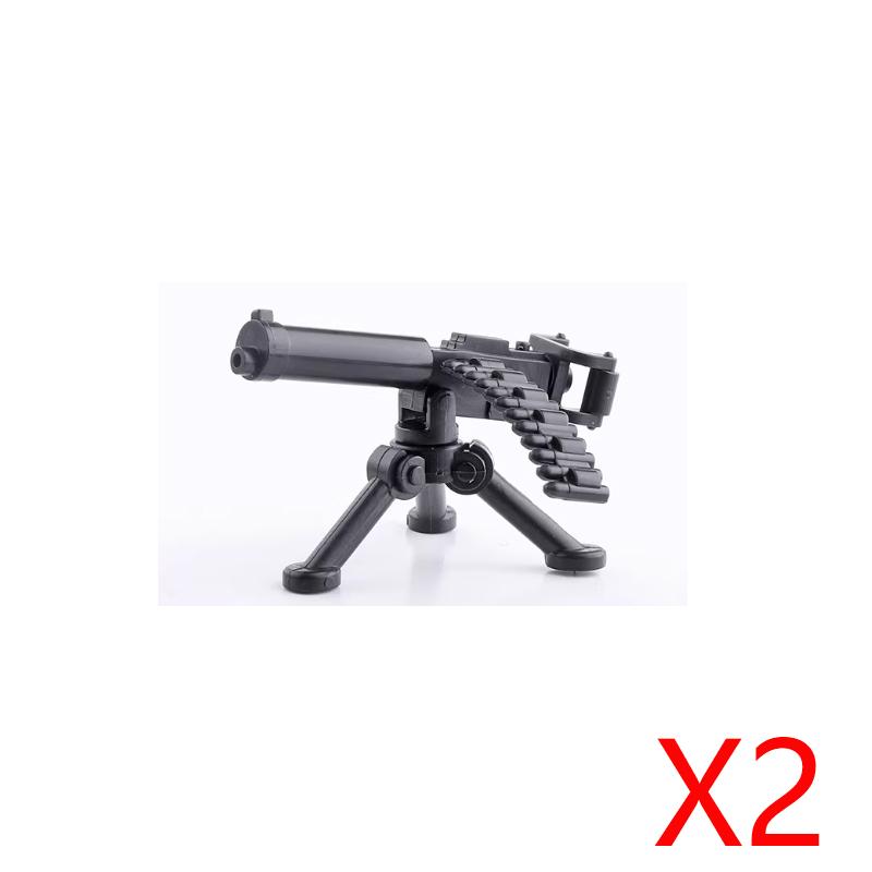 Army WWII Soldier Figure Armaments Brick Playset Gatling M2 Heavy Machine Aviation Gun NSV Bullet Chain Mortar ZB53 Toys Playsetss T12