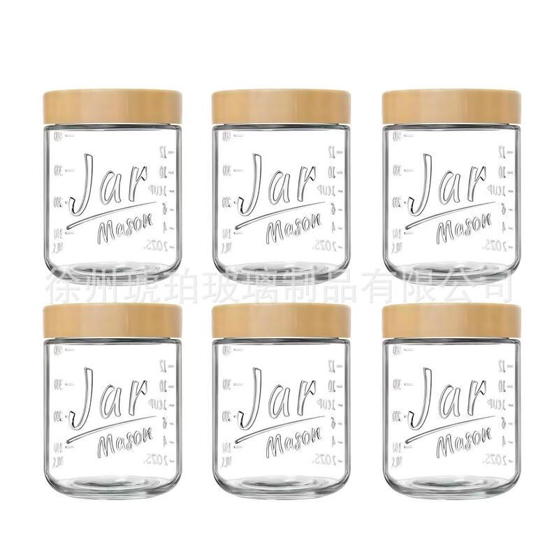 Стеклянные банки Ruhan для хранения продуктов с бамбуковыми крышками (4-Pack)