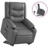 Recliner with Rising Aid Gray Artificial Leather