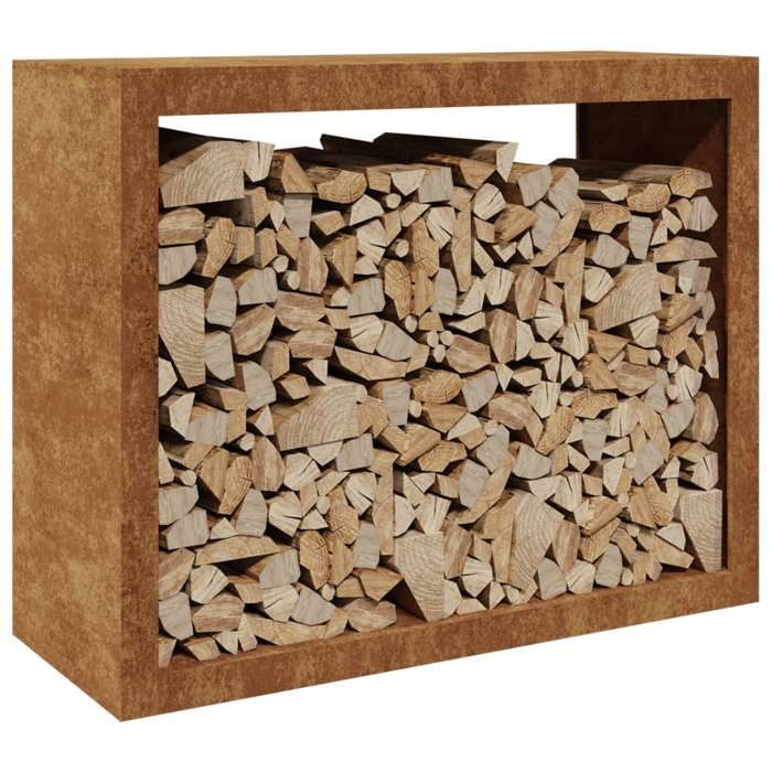 VidaXL Portant de bois de chauffage 100x40x80 cm acier résistant aux intempéries, magasin de bûches, porte-bûches de 850981