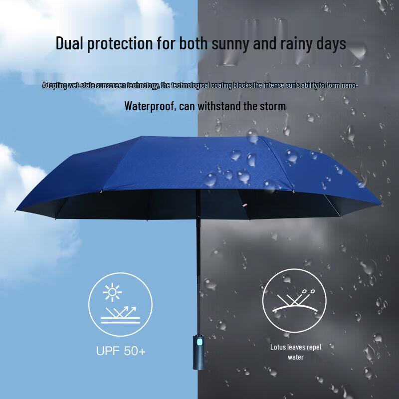 Red Leaf D2776 Fully Automatic Folding Sun and Rain Umbrella