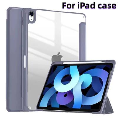 Für iPad fall 2021 Mini 6 Pro 11 9th Generation Fall 10,2 9,7 5/6th Air 2/3/4 10,5 10,9 PU Silikon Transparente Abdeckung Funda