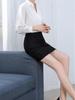Women's High Waist Elastic Pencil Skirt with Pockets - Black