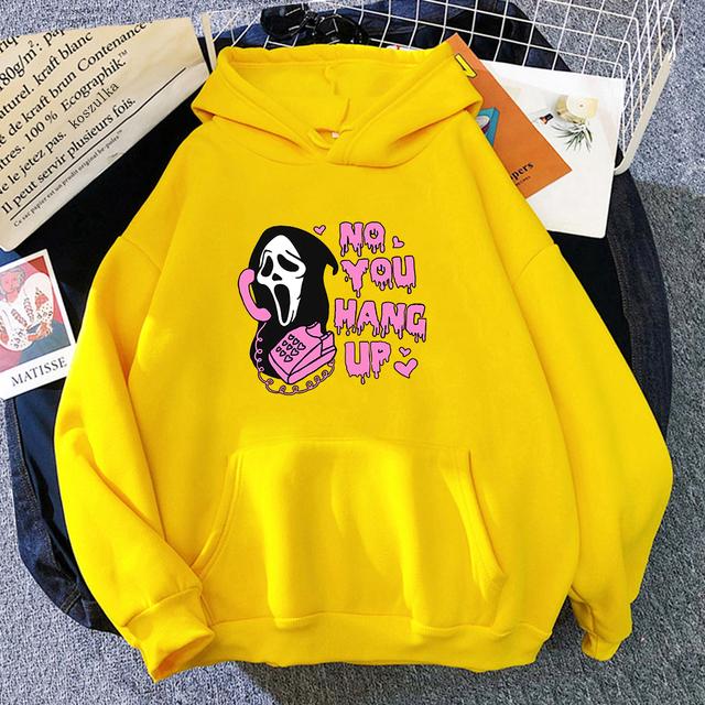 No You Hang Up Hettegenser Dame/Herre Estetisk Streetwear Bokstaver Print Hettegensere Unisex Høst Vinter Halloween Hettegensere Topper