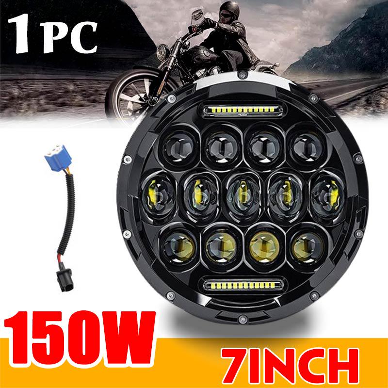 Buy 1PC 7inch 150W LED Headlights Headlamp Motorcycle LED Headlights Hi