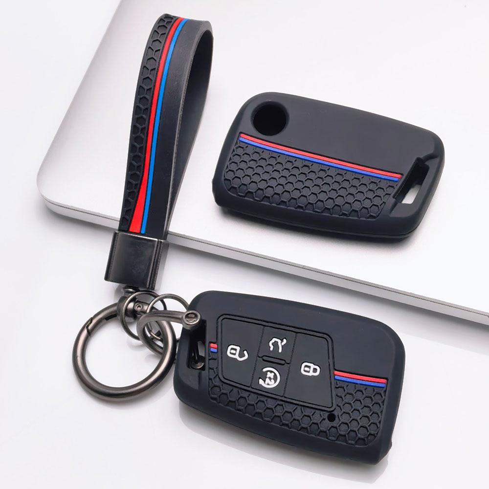 Copritasto in Silicone a 4 Pulsanti Portachiavi per VW Golf 8 Magotan B9 Passat Tayron Lamando L, Adatto per VW Golf Passat, Custodia Protettiva Antigraffio
