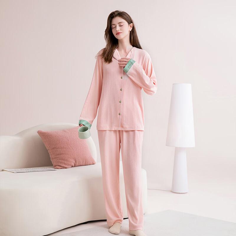 Fenteng Women's Cotton Blend Long Sleeve Pajama Set