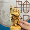 Natural Cypress Nezha Mythical Figure Statue- Solid Wood Carving Home Room Office Car Decoration Accessories 11cm / 4.32 In
