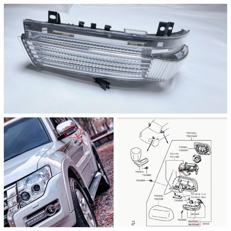 1PCS Rearview Mirror Side Rear View Mirror Light Turn Signal Lamp Fit For Pajero Montero Shogun V73W V87W V93W V97W 8351A029
