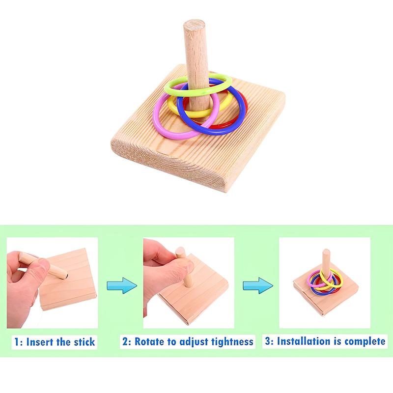 Bird Training Ring Toy Parrot Educational Fun Toy Set Colorful Rings For Interactive Pet Bird Training At Home