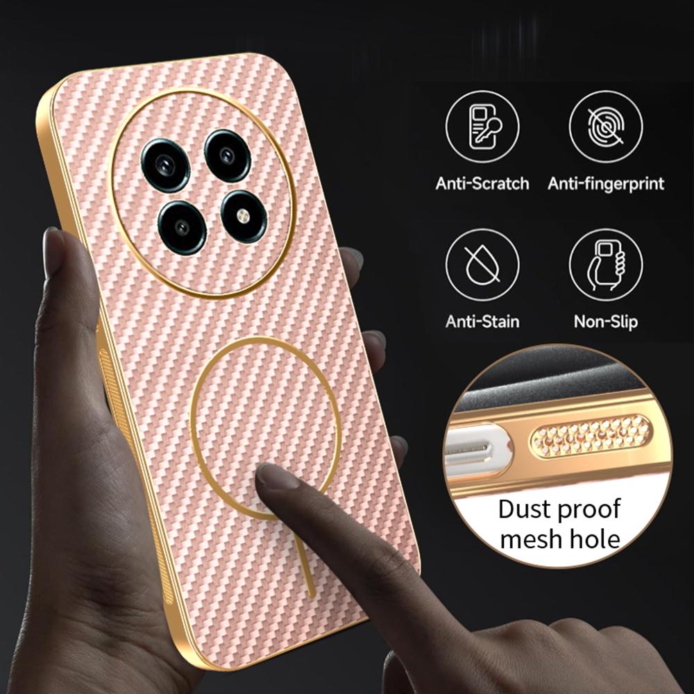 Pour Realme 13 Pro 5G (Global)/13 Pro+ 5G (Global) Coque de Téléphone Texture Fibre de Carbone Électroplaqué TPU Couverture Arrière