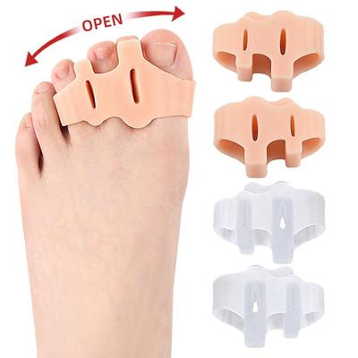 1 Pair Toe Finger Separator 3 Hole Hallux Valgus Orthopedic Spacers Overlapping Hammer Foot Corrector Straightener Pedicure