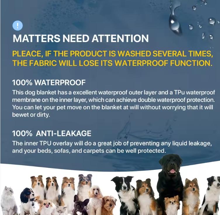 Double-Sided Waterproof Dog Bed Cover Pet Blanket Sofa Couch Furniture Protector For Dogs