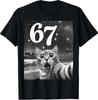 Katzen-Selfie mit 67 Meme Lustige Katzen Grafik für Männer Frauen T-Shirt