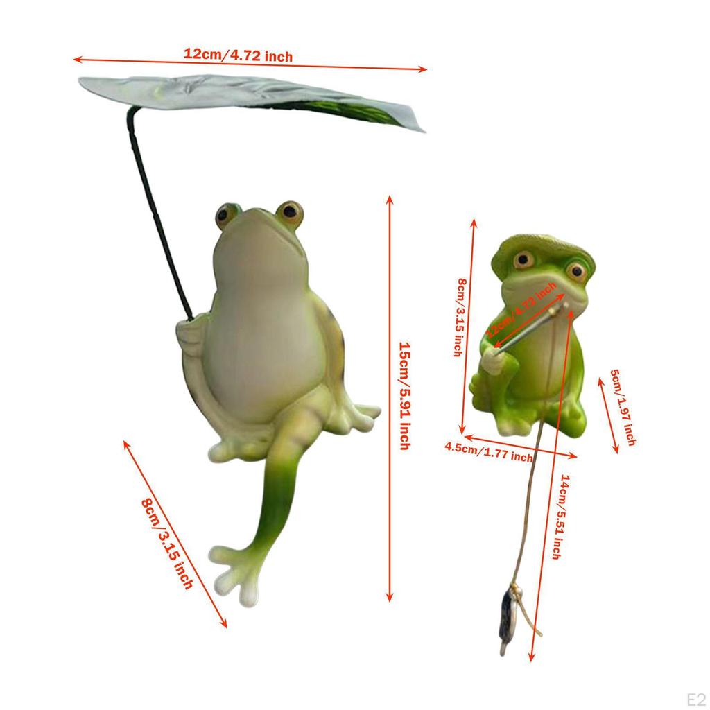 2 Stück Miniatur Frosch Figur Dekoration Lustig Niedlich Handwerk Ornament Gartenstatue für Rasen Terrasse Schreibtisch