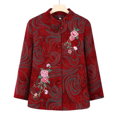 Autumn Women's Coat Year 0 Old Lady Top Festive Clothes