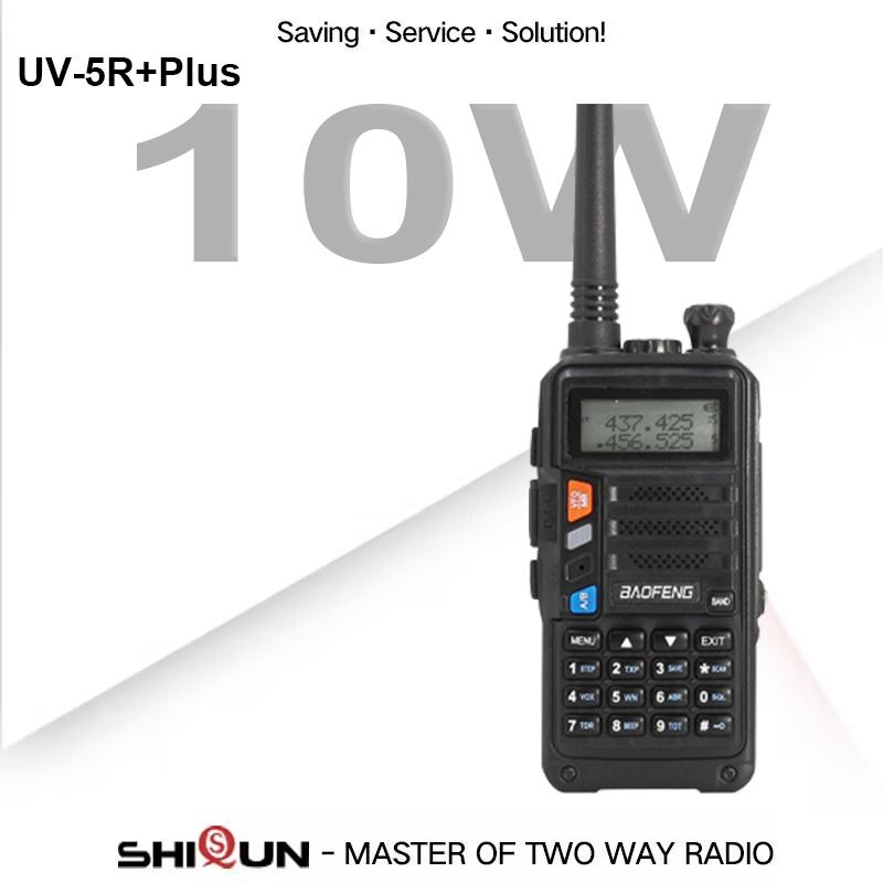 Baofeng Walkie Talkie 10W 2 STUKS UV-5R+Plus USB-oplader UHF VHF Dubbelband 10KM Lange Afstand Upgrade van UV-5R UV-10R Portofoon