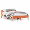 VidaXL Bed Frames and Headboards, Double Bed with Slatted Base, Adult Bed, Bedroom Furniture, Modern, Wax Brown 842597