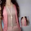 Multi-Layered Pearl Necklace Vintage Banquet Sweater Chain Pendant Accessories