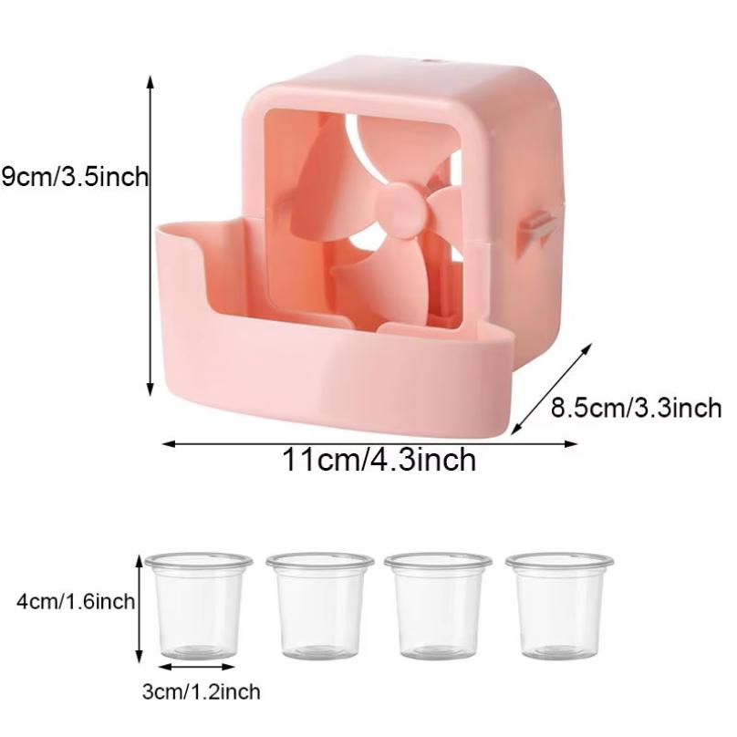 Portable Electric Fan Cooling Storage Box Hanging Fan Cooling Tool With 4 Cups Cooling Box Fan Cooler Refrigeration Accessories