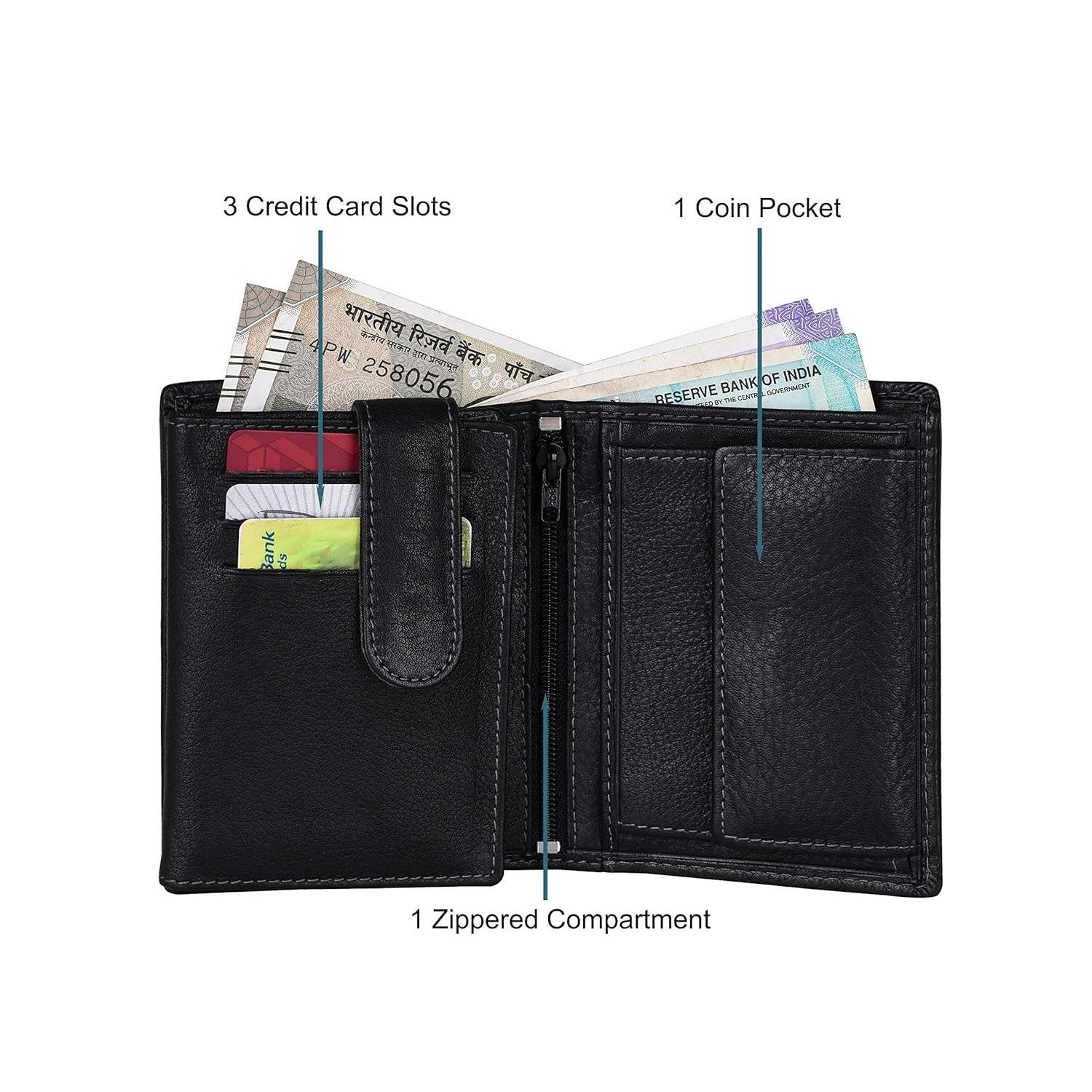 Мужской черный кожаный кошелек Orlando — фото 5