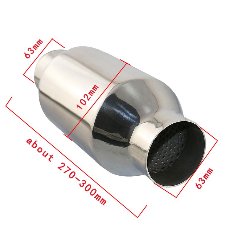 2'' 2.5'' Exhaust Resonator Mufflers Stainless Steel Car Straight Muffler Exhaust Pipe Chrome Silver