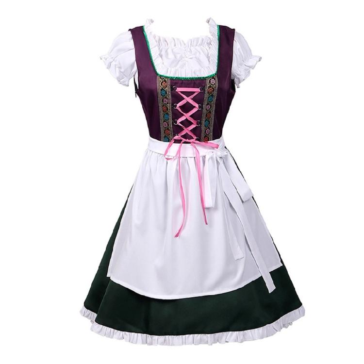 Set Costume Bavarese Tedesco Oktoberfest per Donne Adulte, Vestiti Dirndl Costume da Birra per Halloween e Carnevale del Festival della Birra