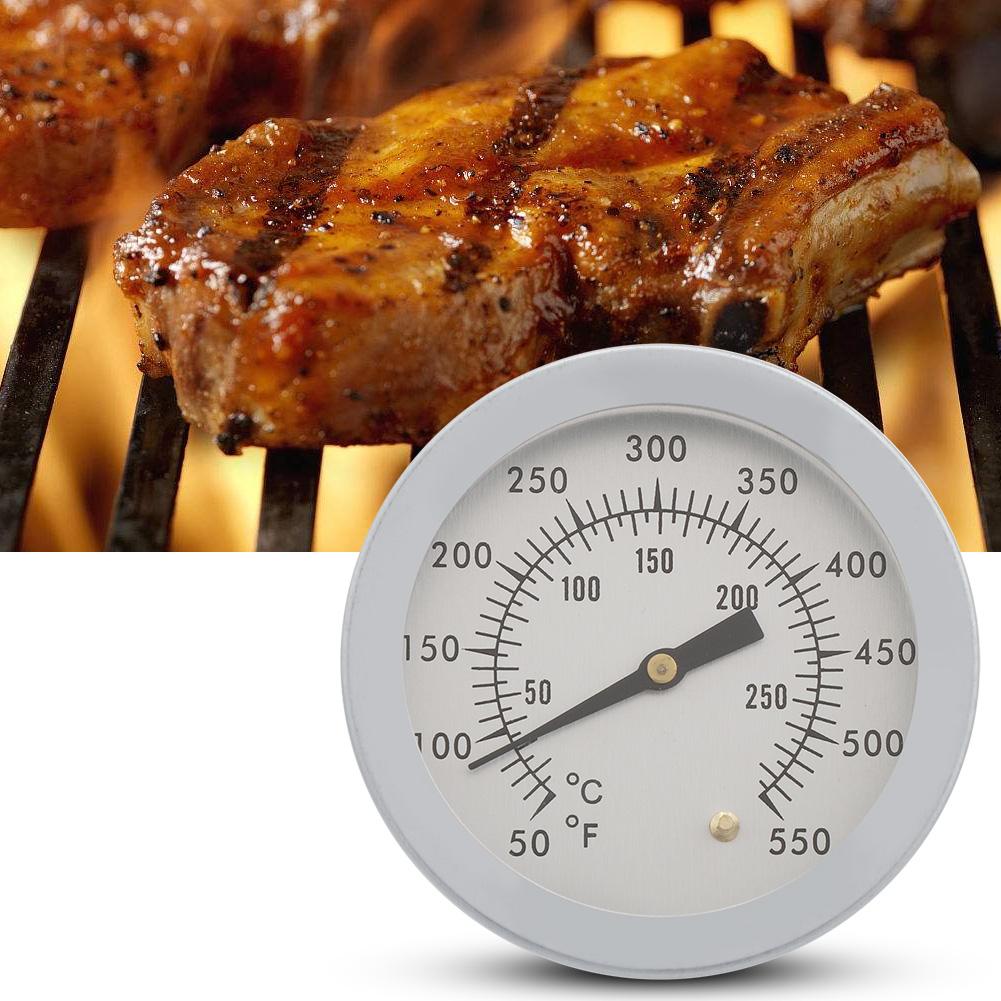 

50 550 Fahrenheit Barbecue BBQ Smoker Grill Thermometer Temperature Gauge Analog Dial Double Scale
