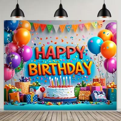 2D Color Confetti Birthday Gift Box Backdrop Birthday Party Decor Photo Background Cloth