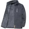 Men's Fleece Zip Up Outerwear Zipper Fleece-lined Stand Collar Thickened Outdoor Jacket Windproof Polar Fleece Coldproof Jackets