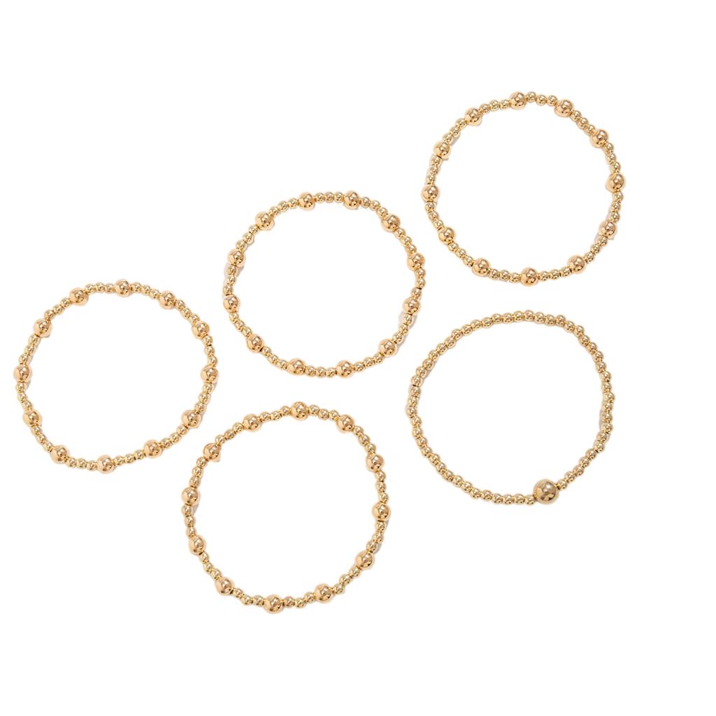 Pack of 5 Adjustable Metal Bracelet Set Stackable Wrist Jewelry Versatile Handchain For Casual and Formal Event