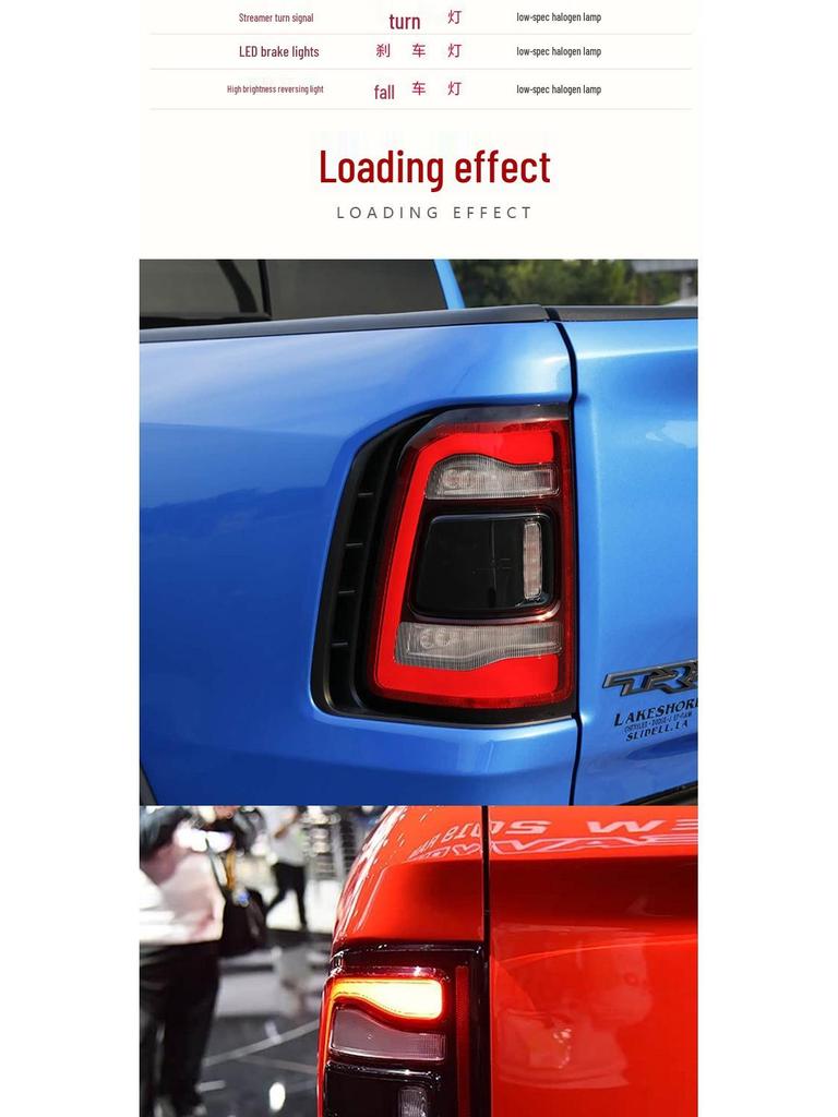 Upgraded LED Rear Tail Lights with Turn Signals & Daytime Running Lights for 09-18 Dodge Ram