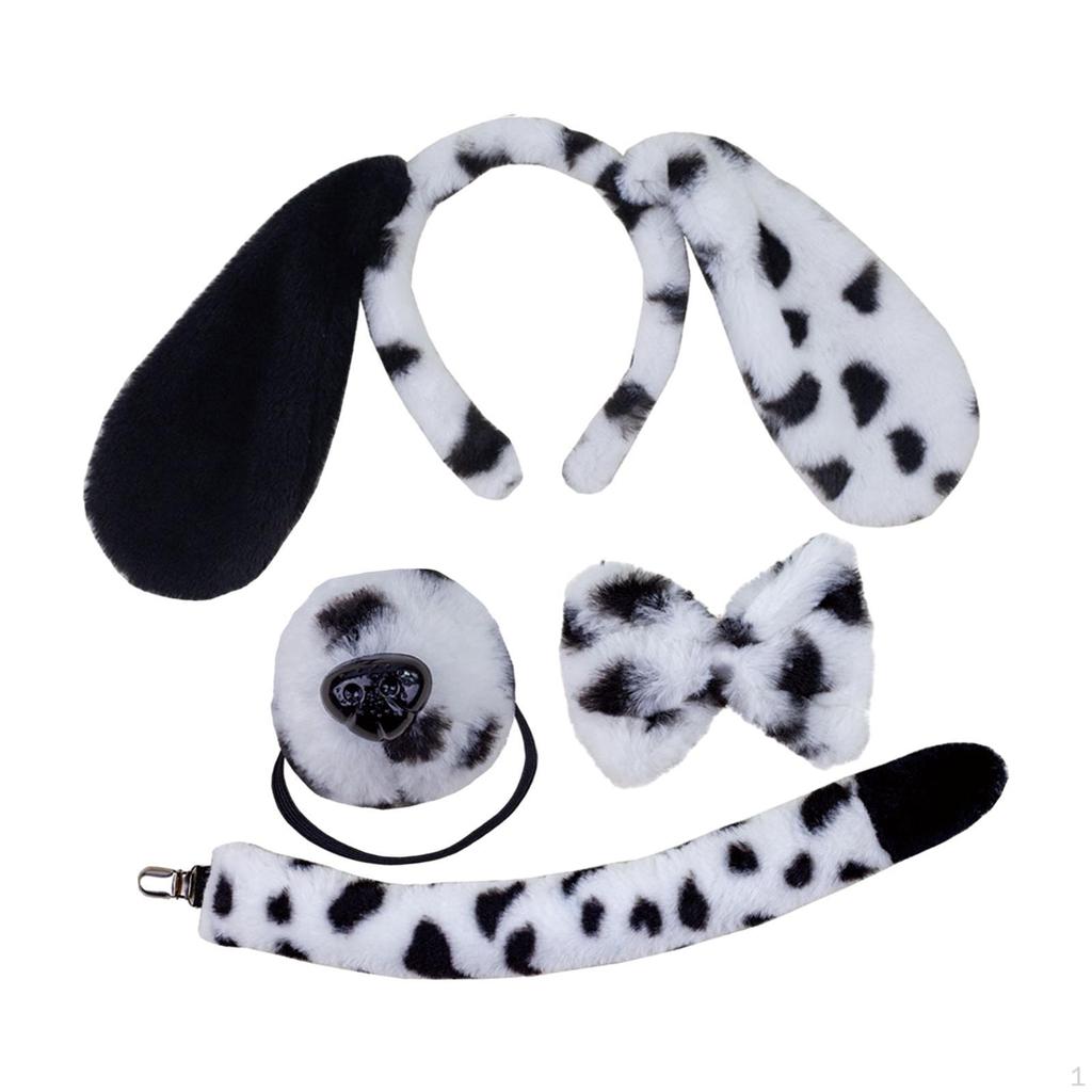 Puppy Dog Ears and Long Tail Hair Clip Faux Dress Up Cat Ear Lolita Hoop