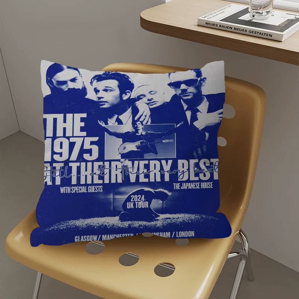 Fine Glasses Unisex The 1975 Rock Band Cushion Cover Polyester Sofa Cushions Decorative Throw Pillows Home Decoration Pillowcover