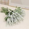 Tenvity Plastic White Bellflower Artificial Flower Handmade Home Decoration Plant Wall Wedding Party Bride Holding Fake Bouquet