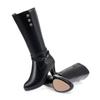 New Winter Footwear Genuine Leather Women's Boots Fashion Chain Wool Warm Boots Women High Heel Riding Boots Shoes Women