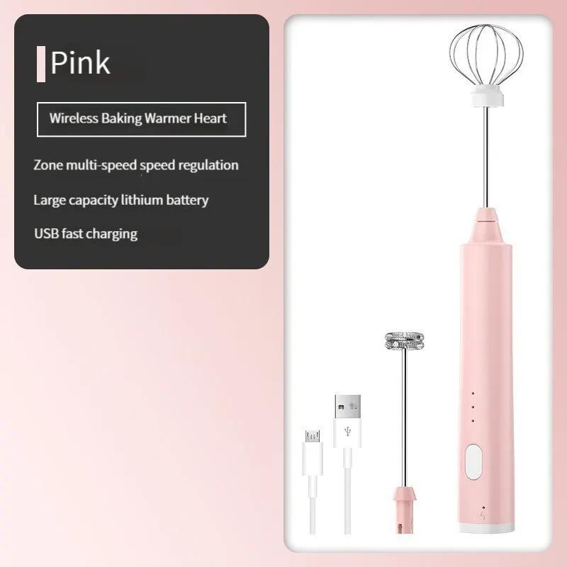 

1 шт. USB Перезаряжаемый Ручной Венчик для Яиц 3 скорости Электрический Вспениватель Молока Пенообразователь Миксер Кофе Напиток Вспенивающая Палочка Пенообразователь розовый