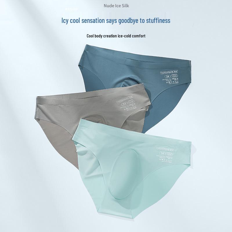 Herren Nahtlose Eis Seide Slips - Atmungsaktive, Antibakterielle Dreieck Unterwäsche