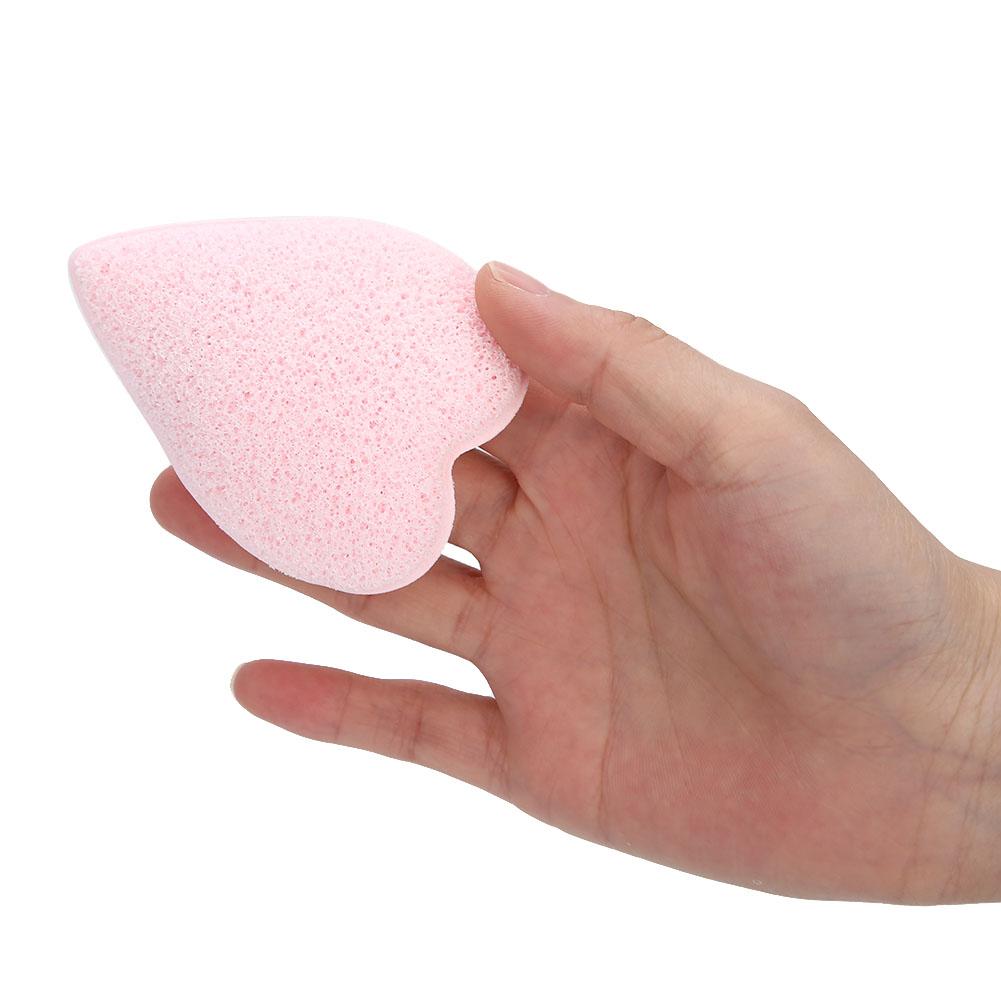 Heart Shaped Face Cleaning Sponge Exfoliating Makeup Removal Face Washing Pads Face Puff