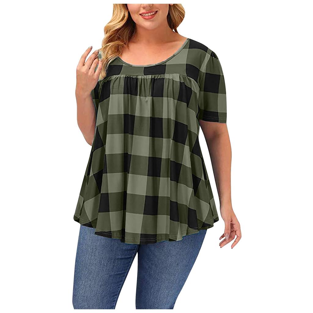 Fashion Plus Size Women's Casual Loose Short-sleeved Round Neck Printed T-shirt