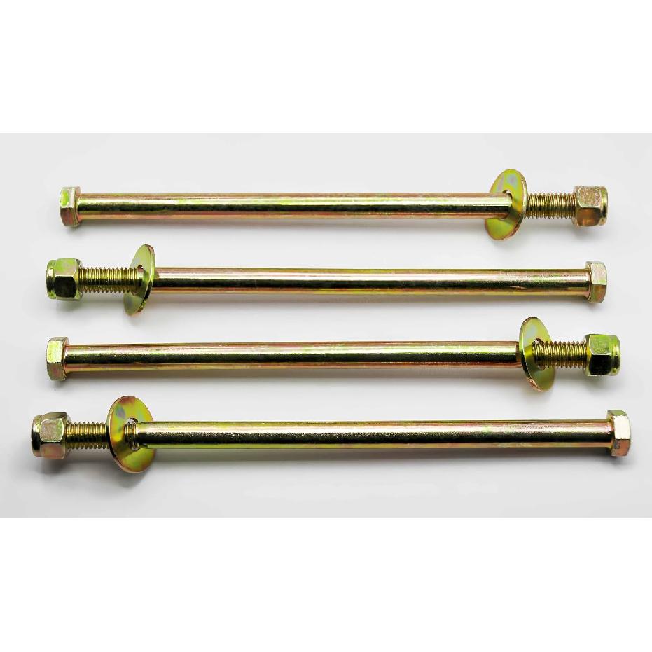 1/2" x 10" Hex Head Bolt by Color Galvanization with Nylon Lock nut and Large Size Washer Assortment Kit,Alloy Steel,Grade 5.(4pcs Pack)