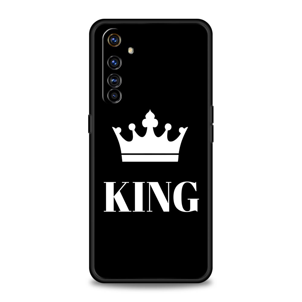 Couple Style Crown King Queen Phone Case For Realme 12 11 10 9 8 5G 7 6 GT5 GT3 GT2 Pro C21 C11 C25 C35 GT Neo 2 3 3T 5 Cover
