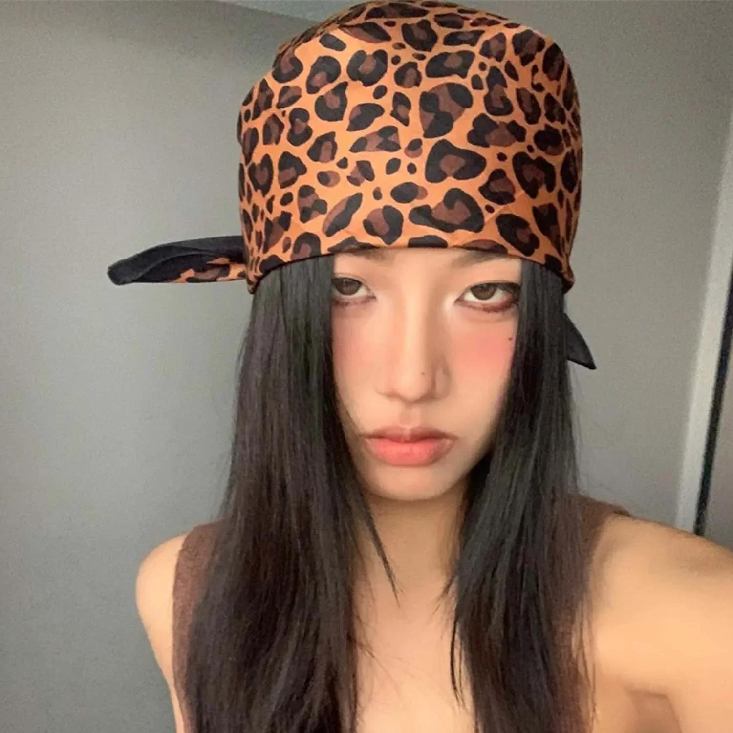 Vintage Y2K Leopard Headscarf Women High Quality Comfortable Fashion Hairscarf Soft Versatile Scarfs Exquisite Party Accessories