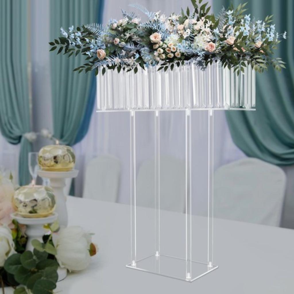 Clear Acrylic Flower Display Stand for Wedding & Home Decor, 5kg Capacity, Elegant Centerpiece for Bouquets, Vases and Event