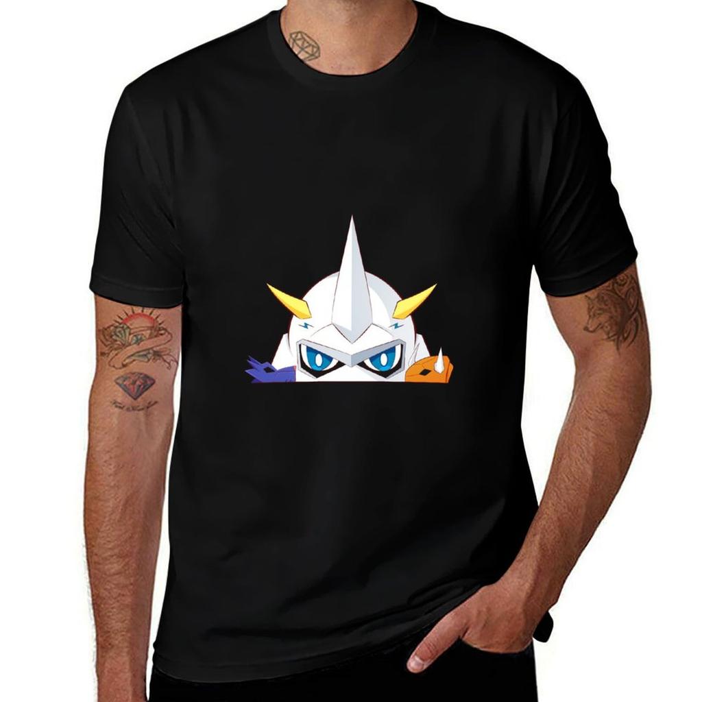 T Shirt Designer Designer Peeking T-Shirt Man Shirt Omnimon Chibi Man T